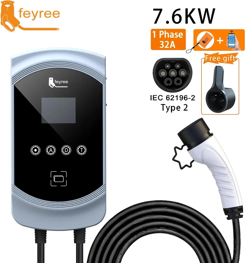 Wallbox 7,6 kW 32A avec App - Chargeur EV Rapide, Monophasé - 2