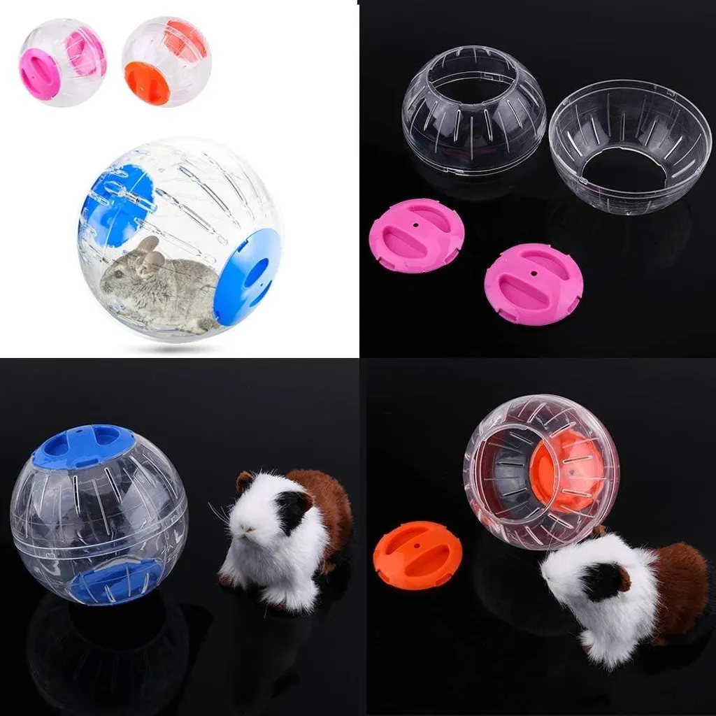 Roue hamster silencieuse et transparente - Ballon d'exercice orange - 4