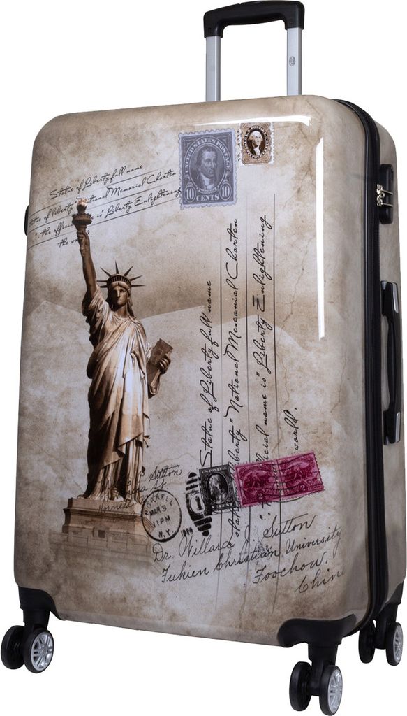 Große bedruckte Motivkoffer New York Fotokoffer Trolley, USA Koffer 77cm Bowatex