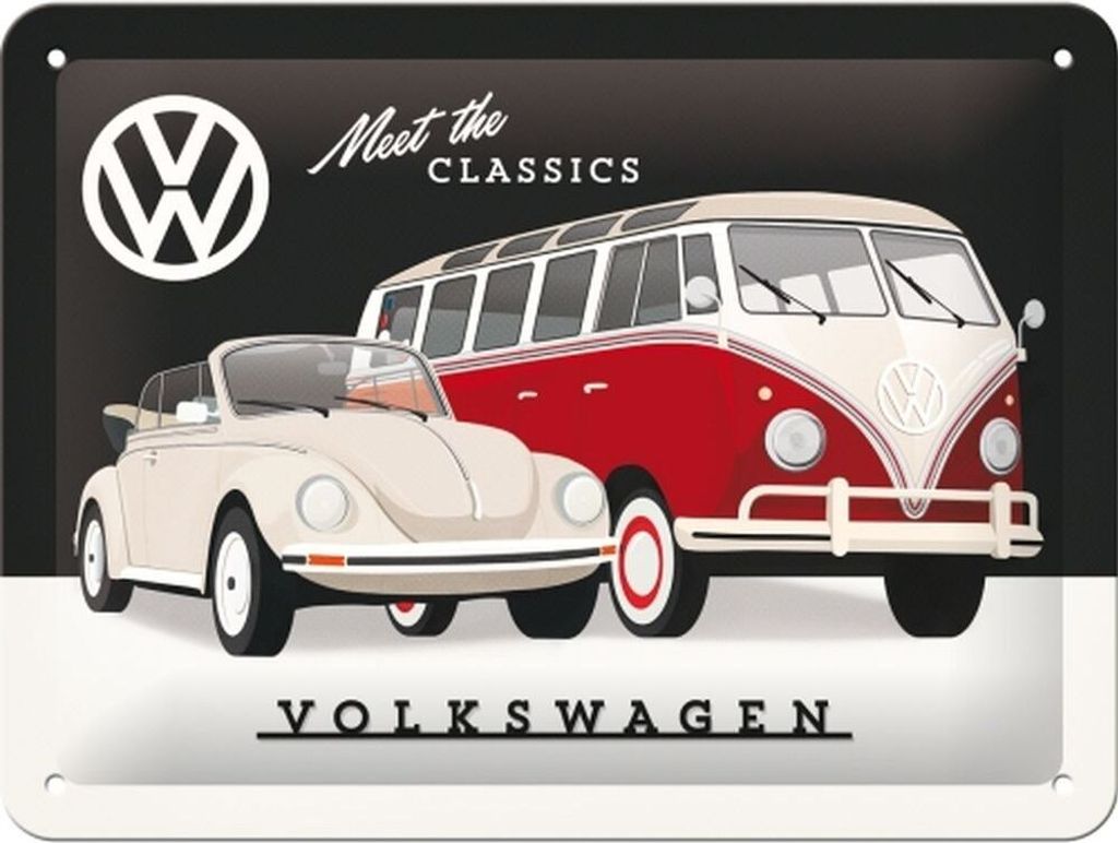 Nostalgic-Art - Blechschild 15x20 cm - Volkswagen - VW Meet The Classics