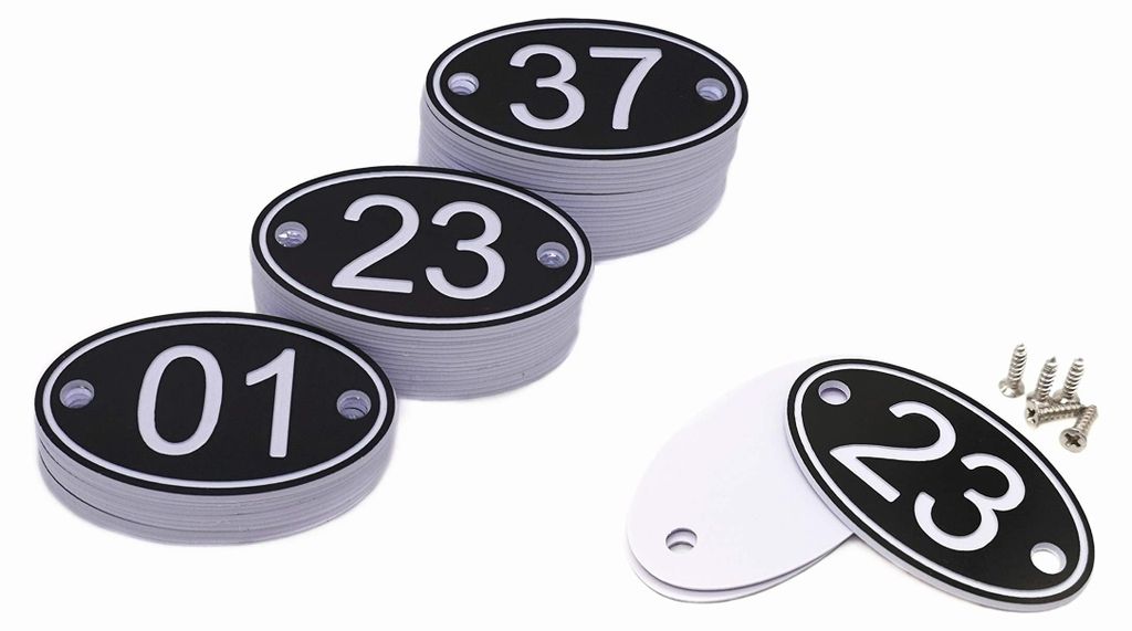 Gegraveerde ABS Tafelnummer Labels (1-50) voor Restaurants Productafbeelding 