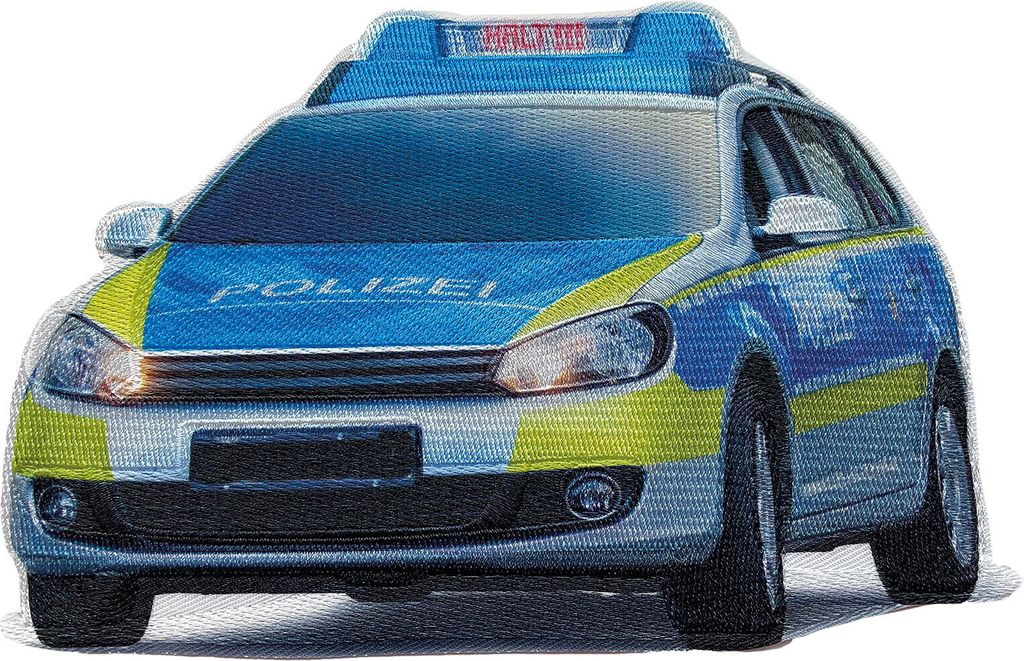 ROTH Bügelbild, gestickt, Polizei