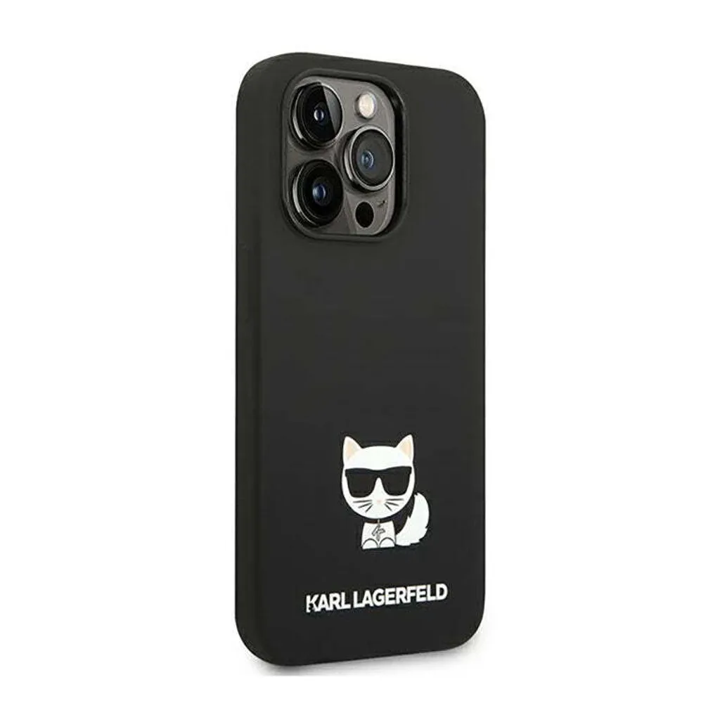 Karl Lagerfeld Cover iPhone 14 Pro Choupette Silicone Nero Luxury - 4