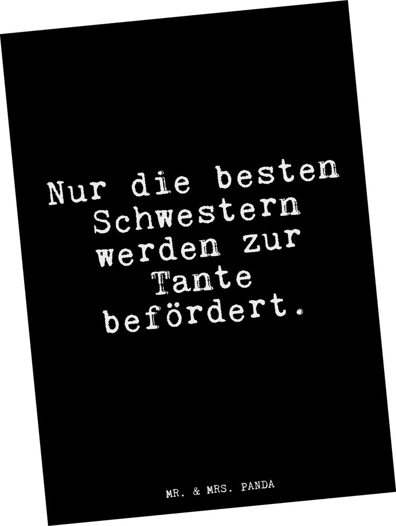 Mr. & Mrs. Panda Postkarte Nur die besten Schwestern... - Schwarz - Geschenk, Tante, Ansichtskarte, Sprüche, Postkarten, Nichte, Fotokarte, Schwes...