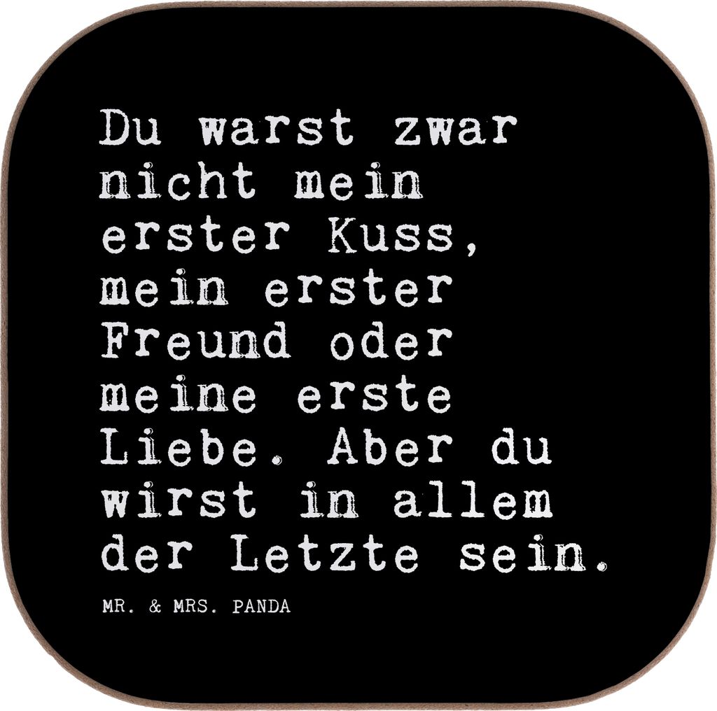 Mr. & Mrs. Panda Tischschoner Du warst zwar nicht... - Schwarz - Geschenk, Liebesbeweis, Untersetzer für Gläser, Hochzeit, Jahrestag, Sprüche, P...