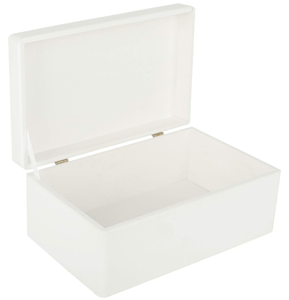 Creative Deco Witte Grote Houten Doos Opbergdoos, 30 x 20 x Productafbeelding 