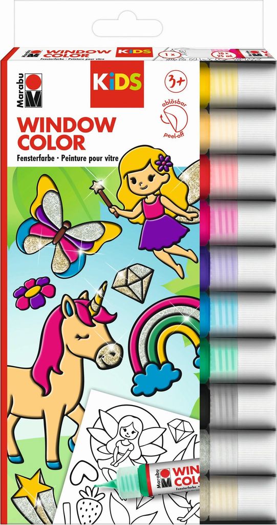 Marabu KiDS Window Color-Set "Glitzerfee" 10 x 25 ml Produktbild 
