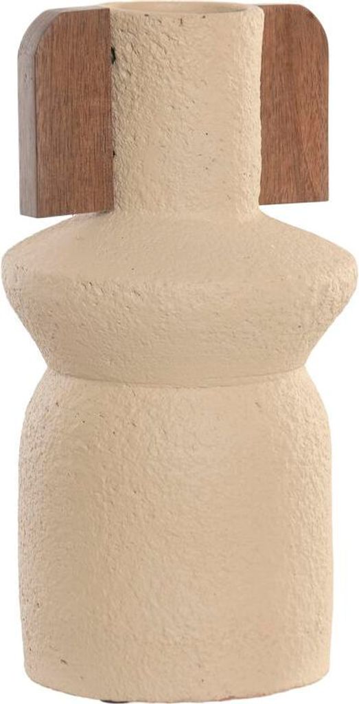 Vase Home ESPRIT Braun Beige Terrakotta Mango-Holz 15 x 15 x 31 cm