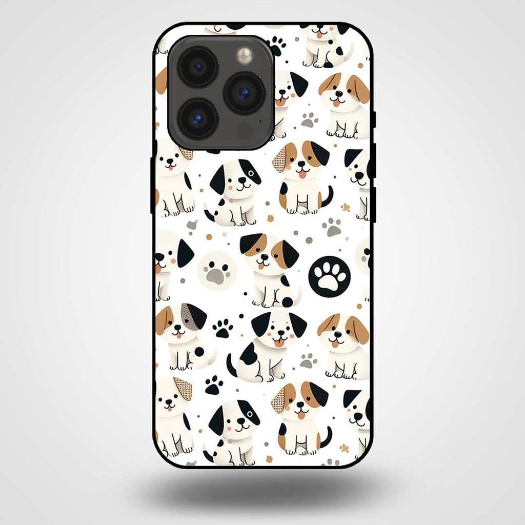 Smartphonica Handytasche für iPhone 13 Pro mit Hundedruck - TPU Rückendeckung Fall Hunde Design