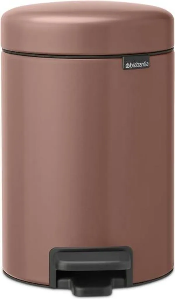 Petite poubelle de salle de bain 3L newIcon avec pédale taupe satiné