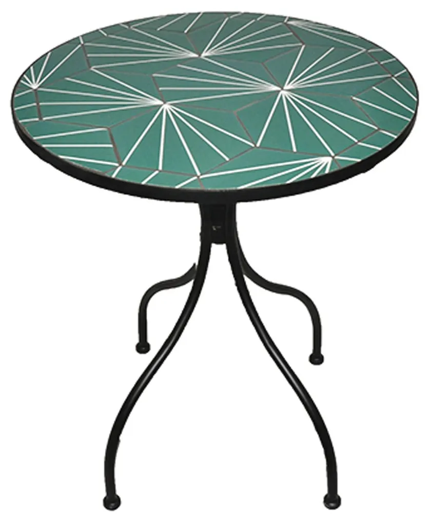 Table de jardin compacte et robuste en céramique, acier, Ø80, New Age