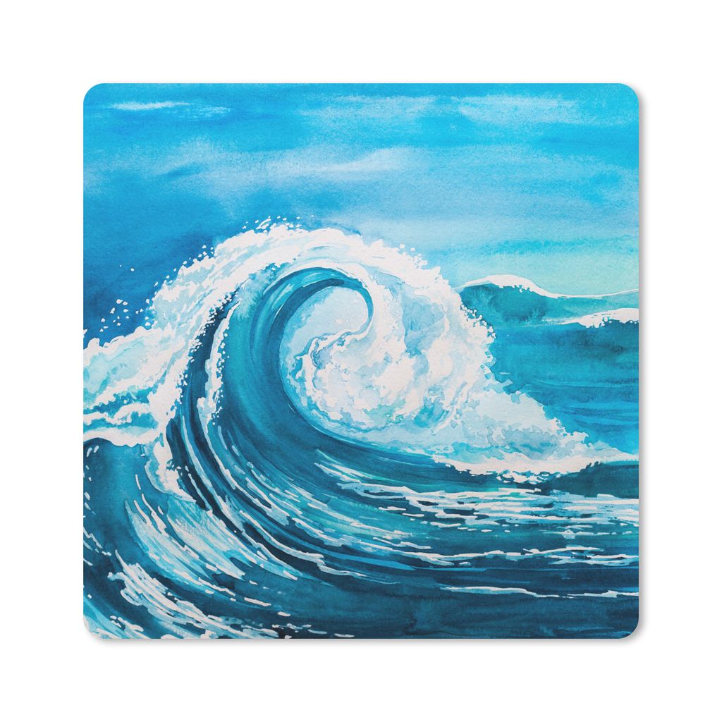 MuchoWow Mauspad Mousepad Golf - Meer - Aquarell 30x30 cm - Mousepads - Maus Mat - Pad - Mausunterlage - Gaming