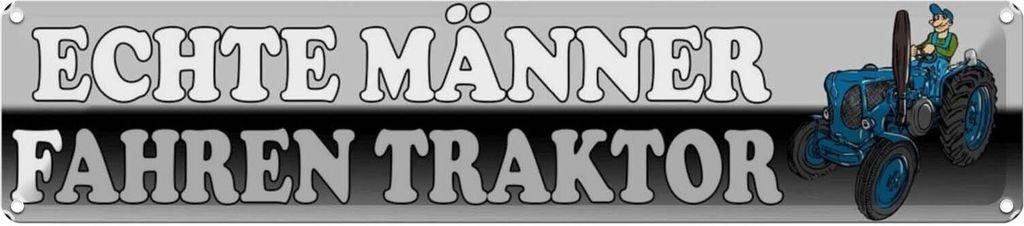 vianmo Blechschild 10x46 cm echte Männer fahren Traktor Frauen Spruch Zitat