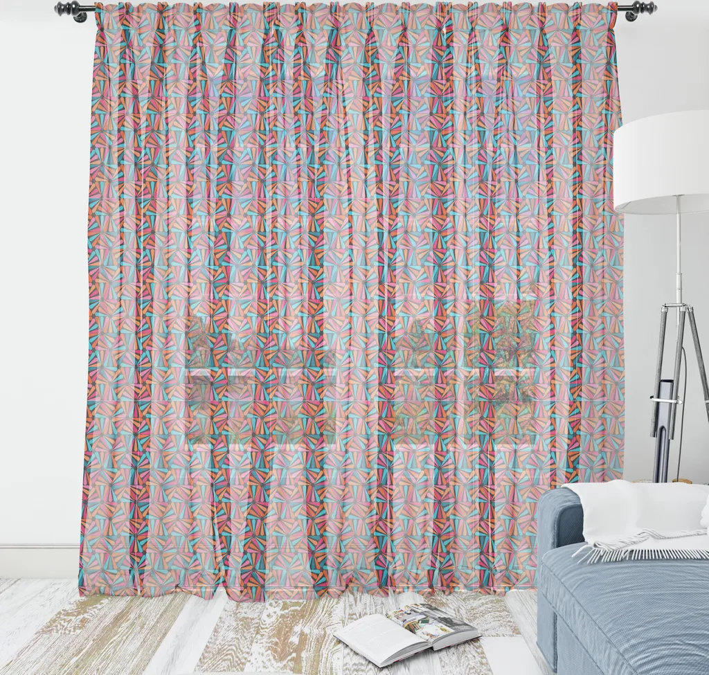 Arazzo Parete Geometrico ABAKUHAUS 160x274 | Satin Blu e Vermiglio