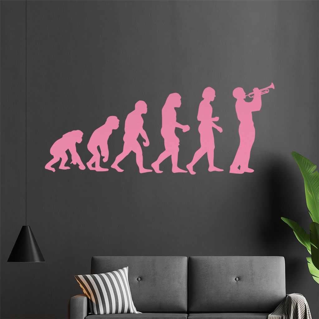 KIWISTAR Evolution - Trompete Blasen Instrument Klassik Jazz Orchester Wandtattoo in 6 Größen - Wandaufkleber Wall Sticker - Dekoration, Küche, ...