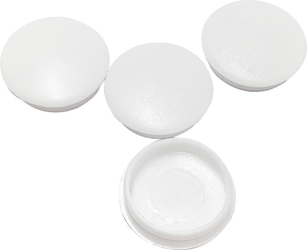 25 Stück Abdeckungen - rundes Loch - Kunststoffkappen - weiße Möbelabdeckung - Schutzkappe für Bohrlöcher - 18 mm - Möbelschutz - Bohrlochabd...