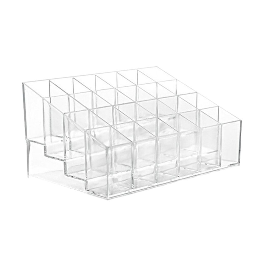 24-Grid Clear Lipstick Nagellack Kosmetischer Speicherbox-Organizer Display Standorte