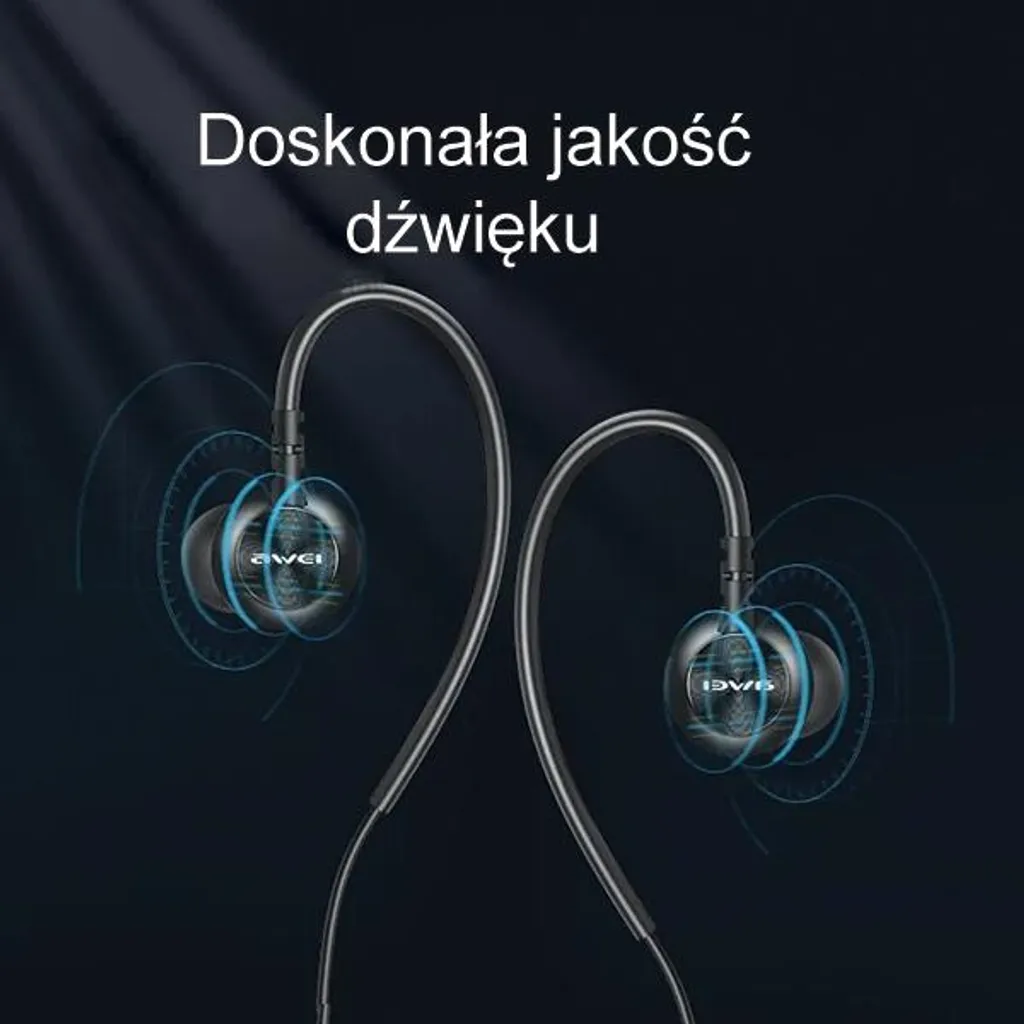 Cuffie stereo Awei L3 con jack da 3,5 mm nero/nero - 12