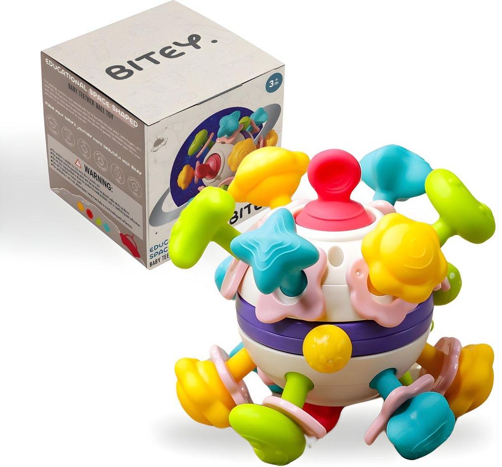 Bitey Rassel-Beißring - Montessori Babyspielzeug - BPA-frei Produktbild 