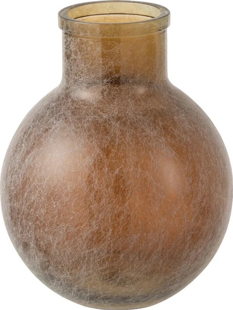 Vase en Verre Brun Effet Vieilli - Soliflore Design J-Line pour Salon