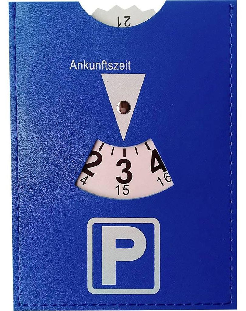 IWH Parkscheibe aus Kunstleder blau Produktbild 