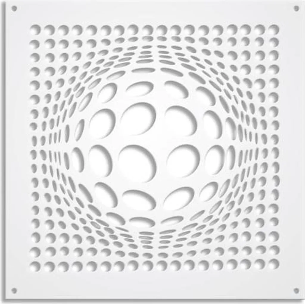 BALLS Pannello PVC Traforato 48x48 Bianco | Parasole e Divisorio Design
