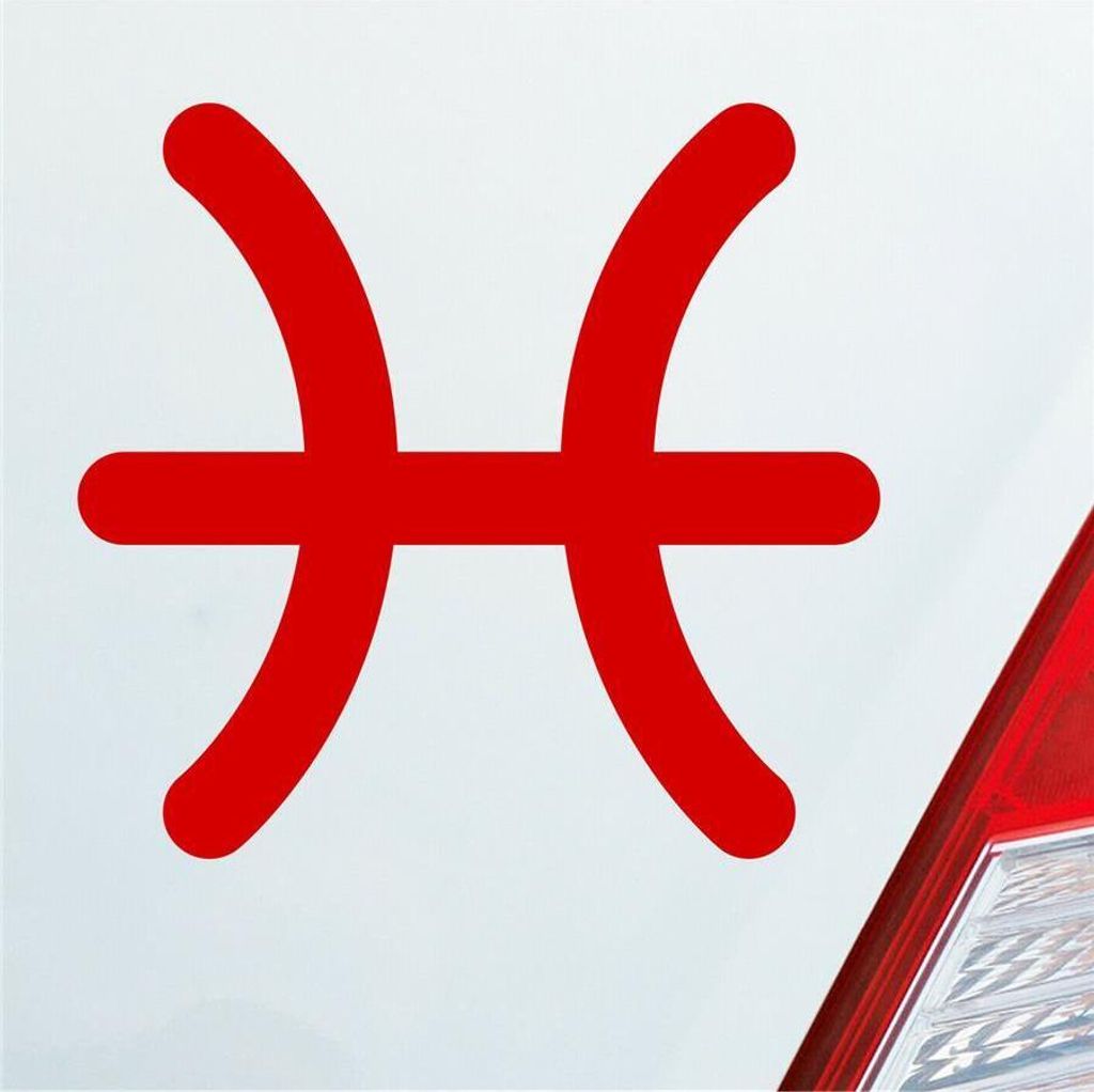 Auto Aufkleber Pisces Fische Sternzeichen Sterne Horoskop 10x10 cm Rot Sticker Heckscheibenaufkleber
