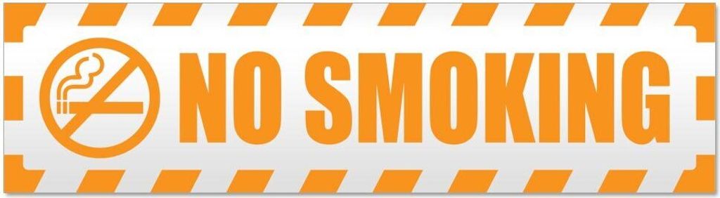 Kiwistar No Smoking gestreift Magnetschild Schild magnetisch - 45cm Orange - Magnetfolie für Auto PKW Kfz
