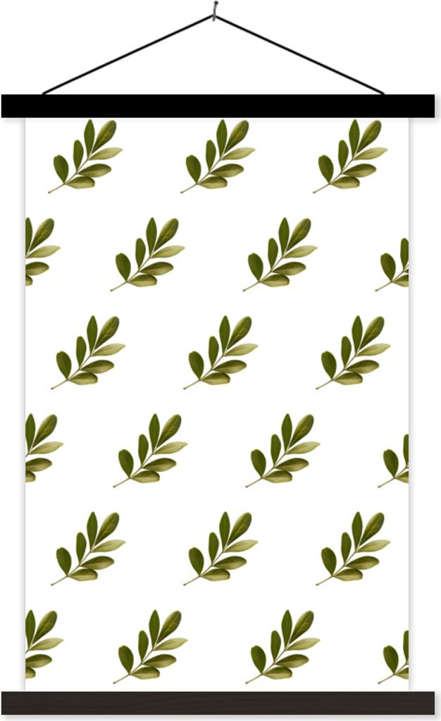 MuchoWow Textilposter Blätter - Muster - Grün 120x180 cm mit schwarzem Rahmen - Fotos