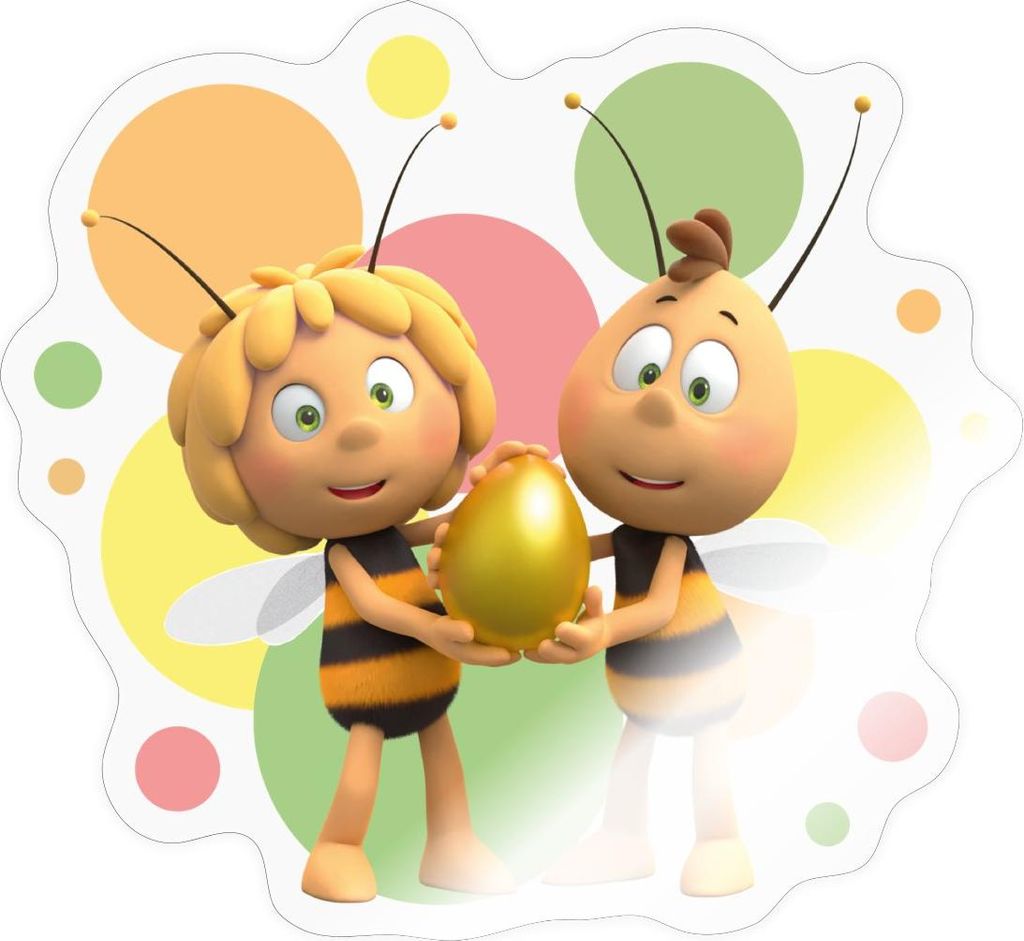 Spreadshirt Die Biene Maja 3 Maya und Willi Sticker Aufkleber, 10 x 10 cm, Transparent glänzend