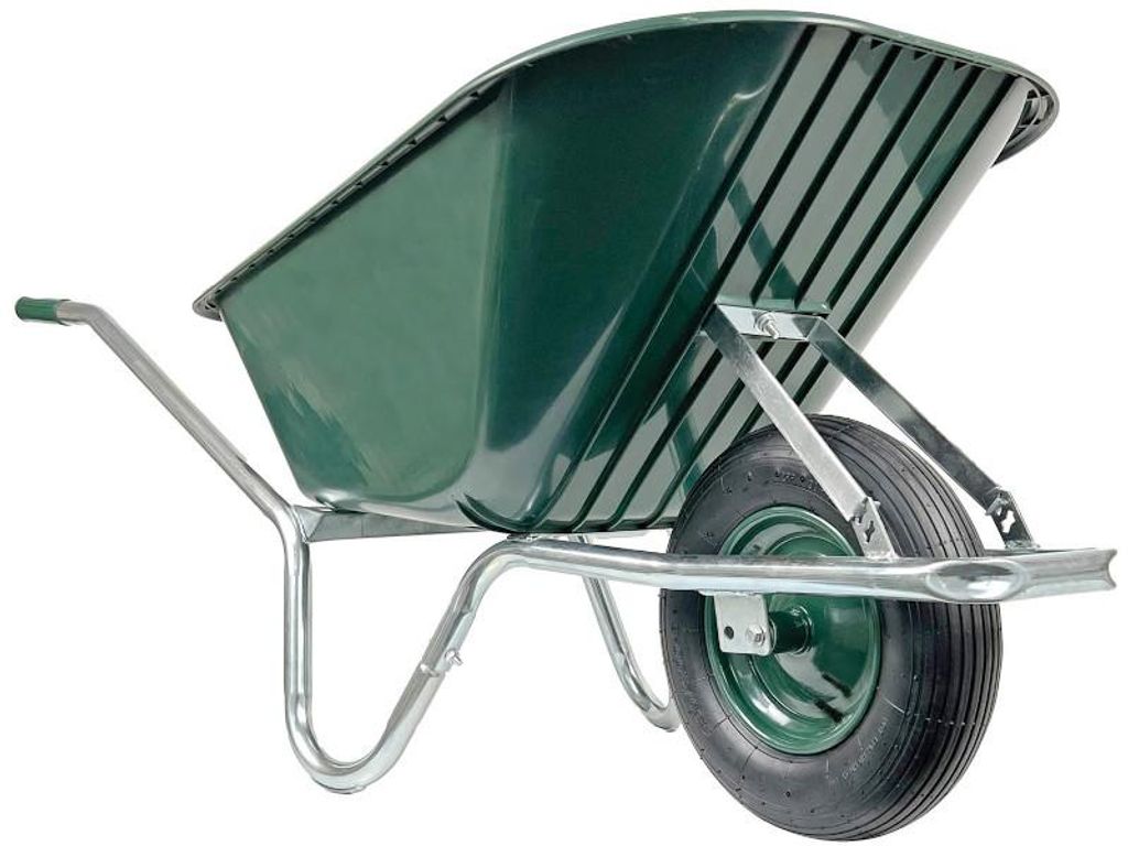 Matrix Schubkarre 100l 250kg Luftrad Kunststoffwanne grün Produktbild 