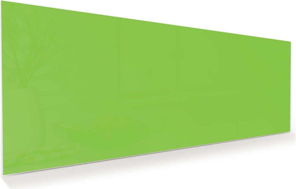 Glasbild 100x40cm in XXL für Wohnzimmer, Schlafzimmer Motiv Hellgrüner Hintergrund