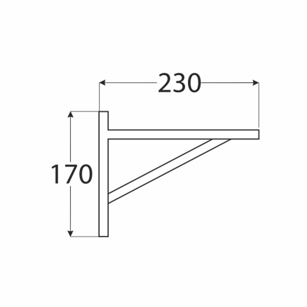 Regalhalter 230x170mm Regalträger Regalwinkel Wandkonsole Produktbild 