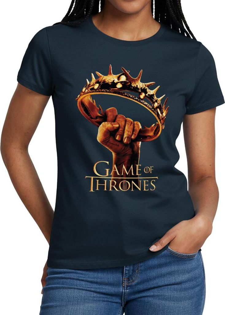 Spreadshirt Game Of Thrones Logo Frauen T-Shirt, L, Navy