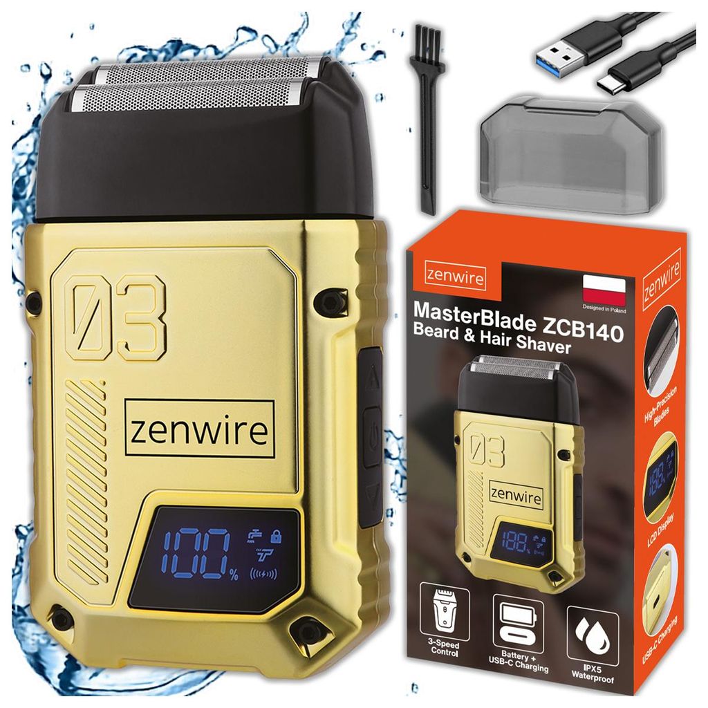 Zenwire ZCB140 Bezdrátový holič s fólií pro muže, 3 stupně, Obrázek produktu 