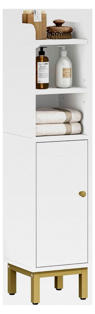 Badezimmerschrank, schmaler Badschrank, kleiner Schrank, verstellbare Ablagen, platzsparend, Toilettenschrank, für kleine Räume, einfache Montage...