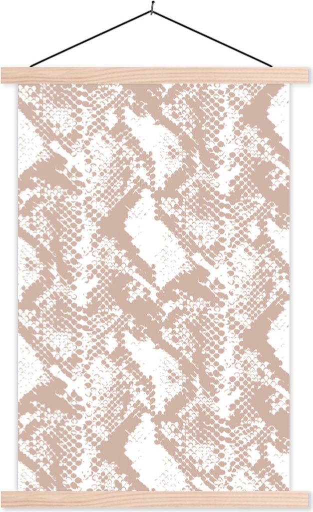 MuchoWow Textilposter Tiermuster - Schlange - Form - Pastell 40x60 cm mit holzfarbenen Rahmen - Poster