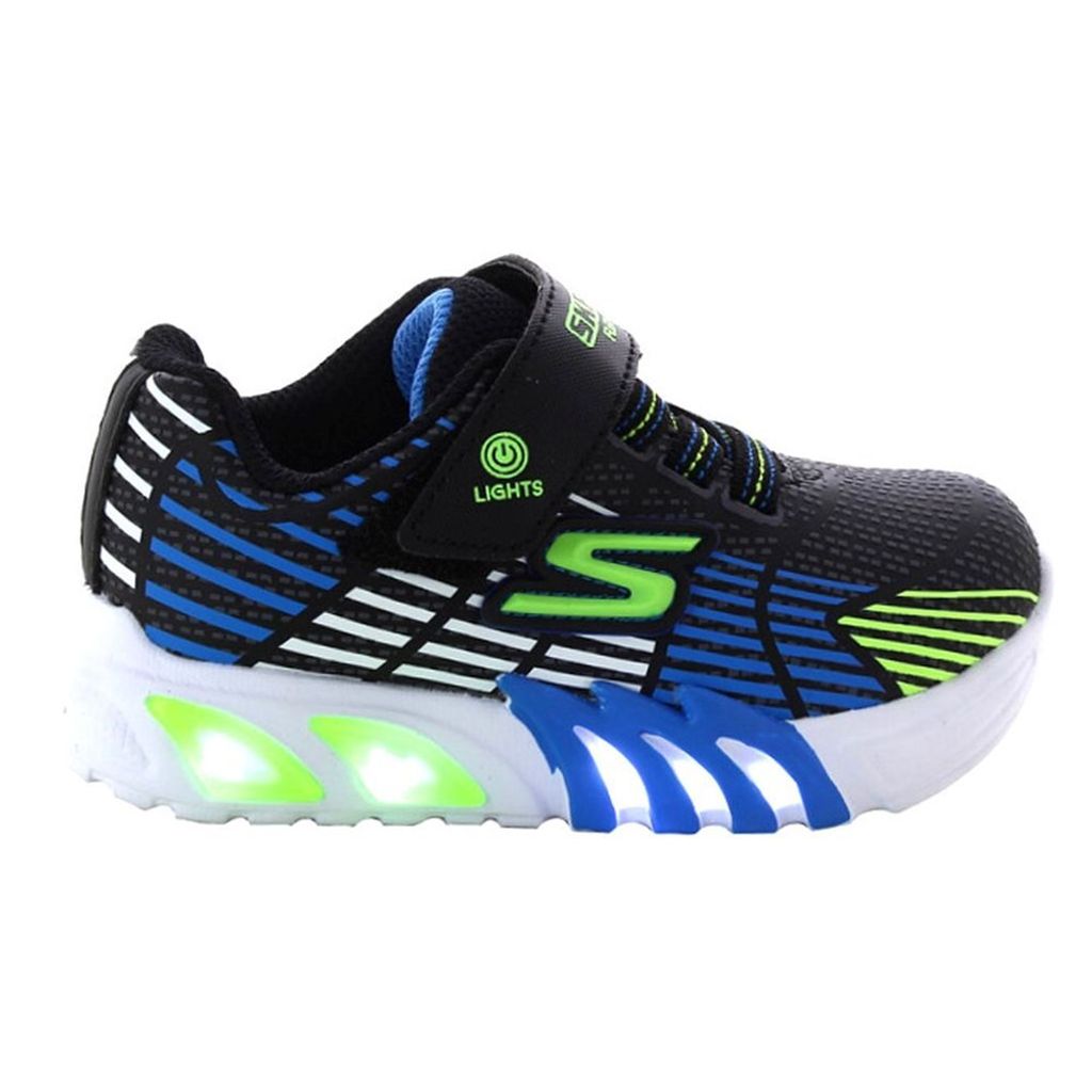 Skechers S Lights: Flex Glow Elite K der Synthetik Licht Oben Turnschuhe Schwarz Blau – 7 Großbritannien - 24 EU - 8 USA / Schwarz Blau