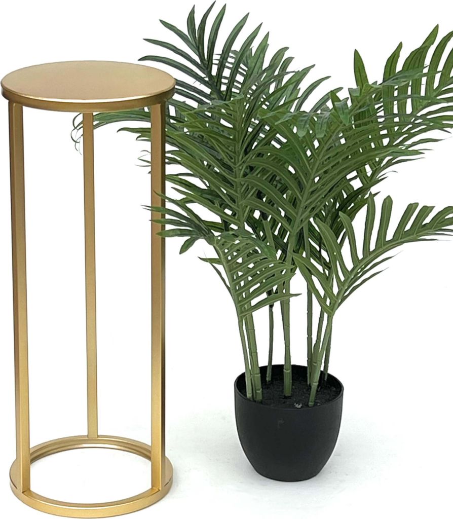 DanDiBo Sgabello per fiori in metallo oro rotondo da 50 cm Immagine del prodotto 
