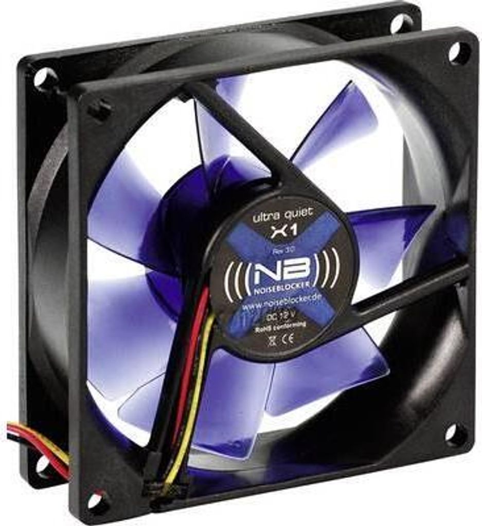 Noiseblocker BlackSilentFan X1, 5 V, Schwarz, 80 mm, 80 mm, Produktbild 