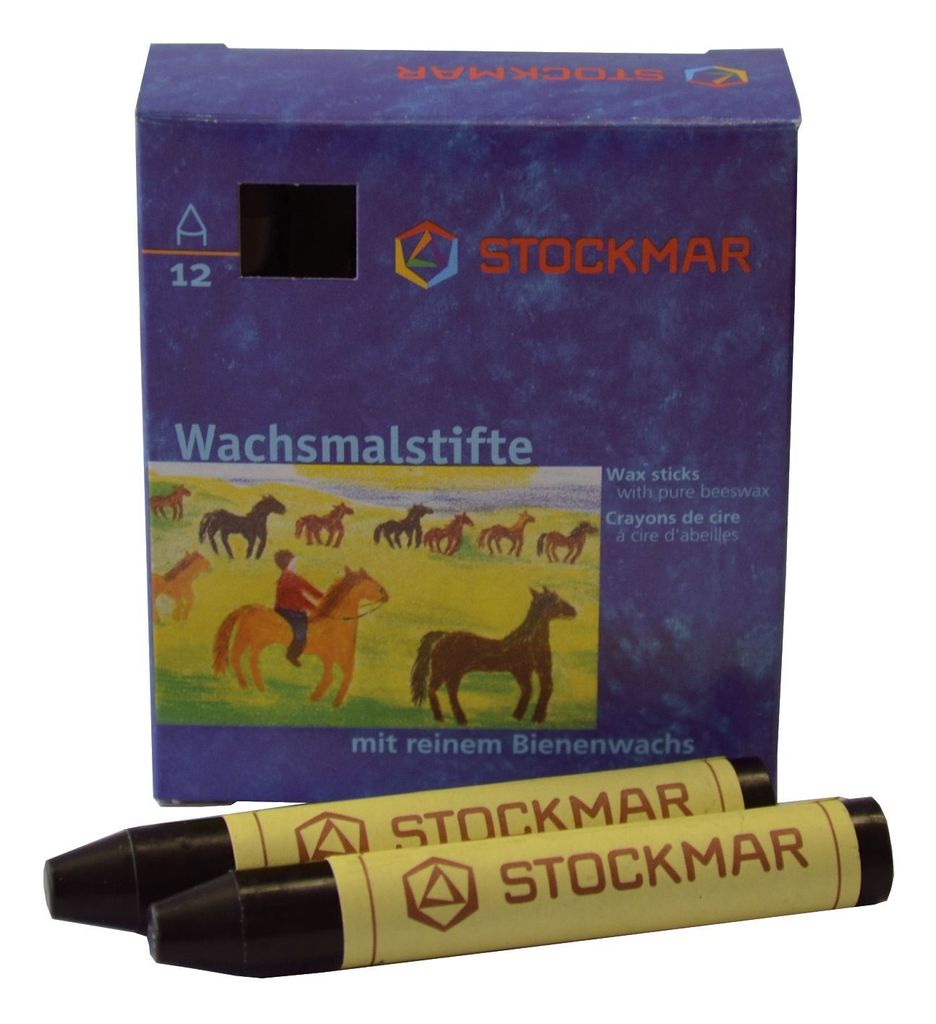 Stockmar 330-15 Wascokstiften - zwart - 12 stuks Productafbeelding 