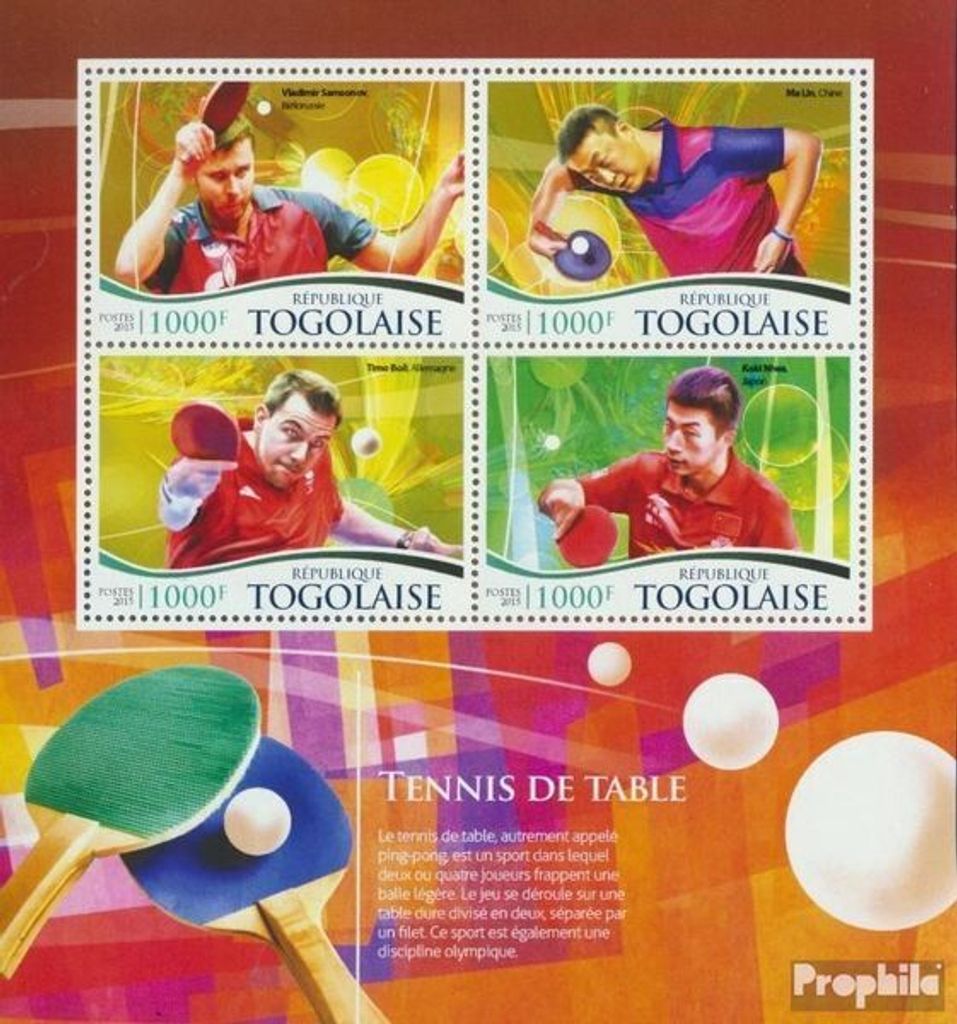 Briefmarken Togo 2015 Mi 6849-6852 Kleinbogen (kompl. Produktbild 