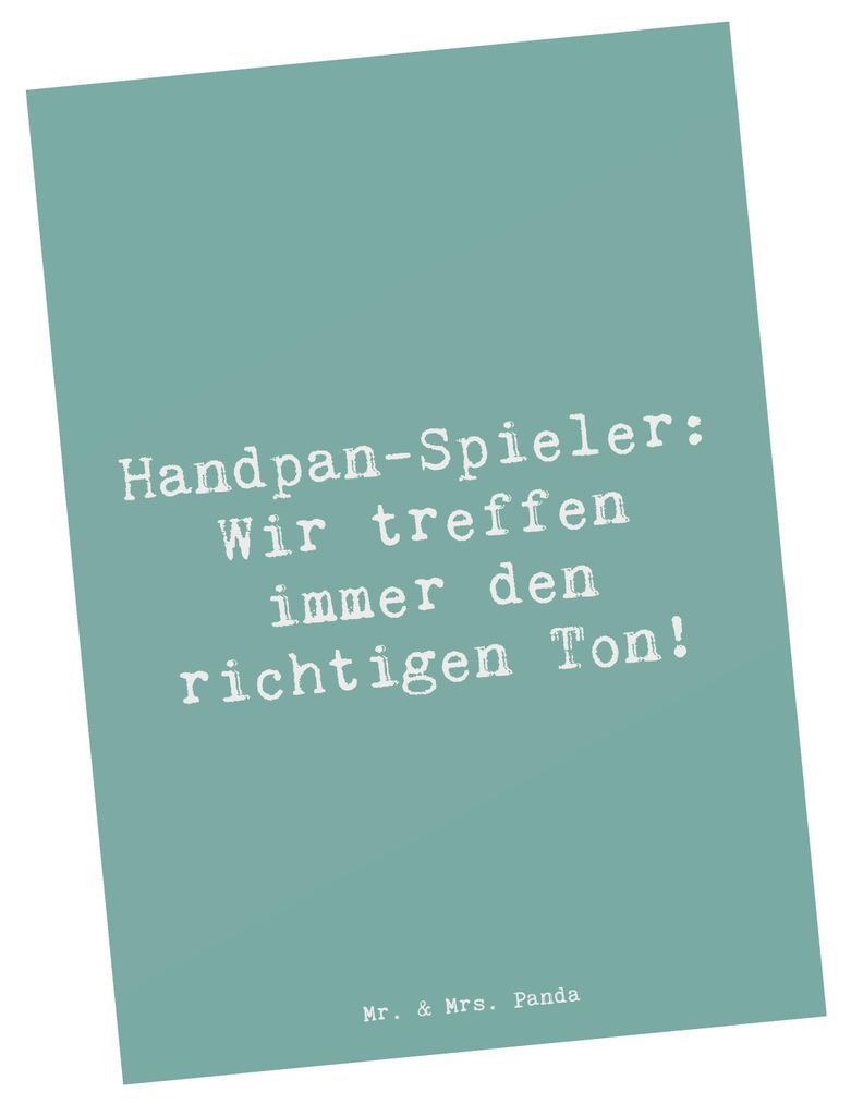 Mr. & Mrs. Panda Postkarte Spruch Handpan Spieler - Meeresbrise - Geschenk, Entspannungsmusik, Fotokarte, Klangschalen, Grußkarte, Meditation, Kl...