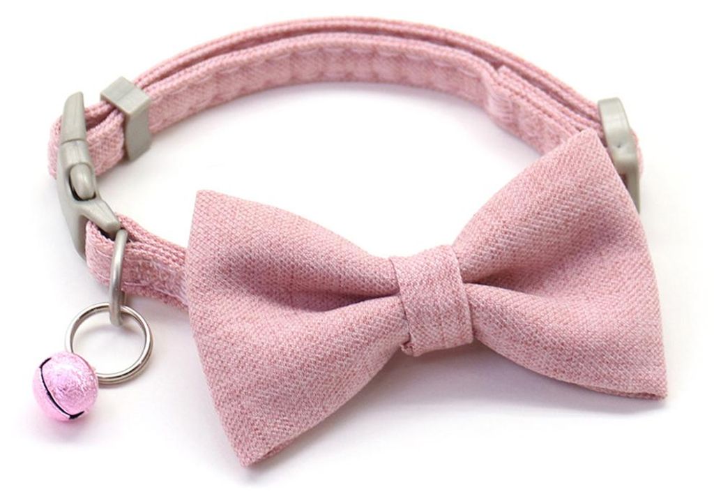 Hundehalsband- und Leinen-Set mit Kotbeutelspender, Mädchen-Hundehalsband mit Sicherheits-Metallverschluss und niedlichem rosa Design