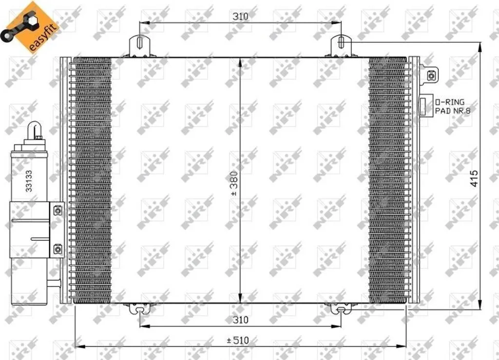 Condenseur Clio 2 NRF pour réparer fuite de clim et air chaud