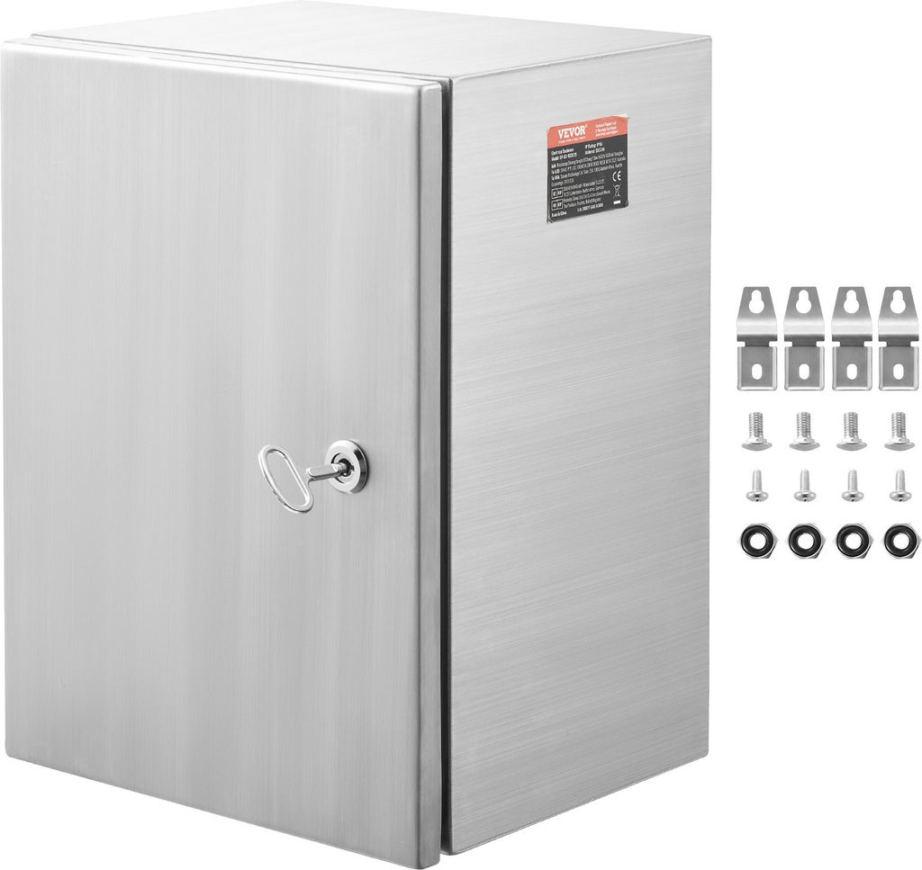VEVOR Schaltschrank, 40 x 30 x 25 cm, Elektrogehäuse aus Edelstahl 304, wandmontiertes Gehäuse für elektrische und elektronische Geräte für de...
