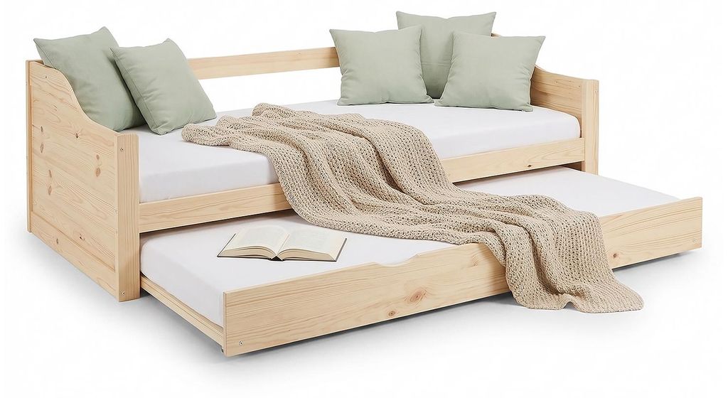 Holzbett 90x200 cm Tagesbett Ausziehbett Jugendbett Obrázek produktu 