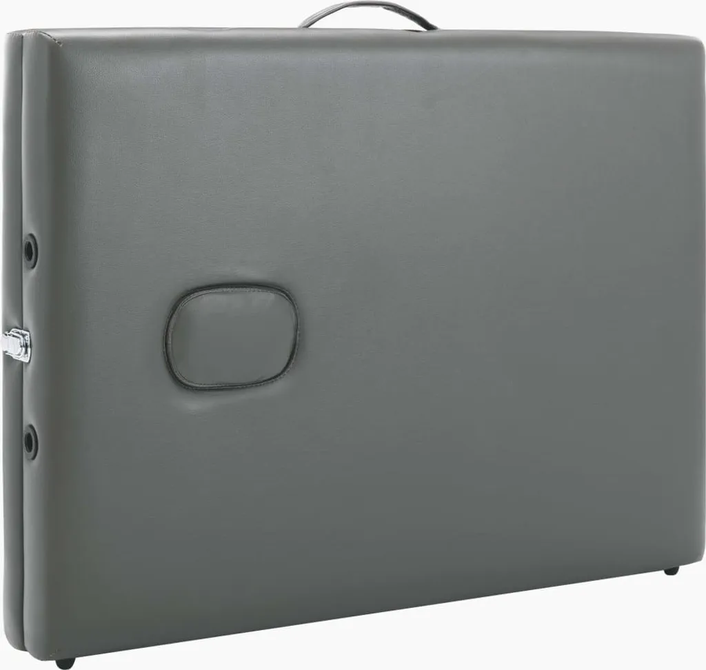 Table de massage bois robuste anthracite 2 zones pliable 186x68 cm - 5