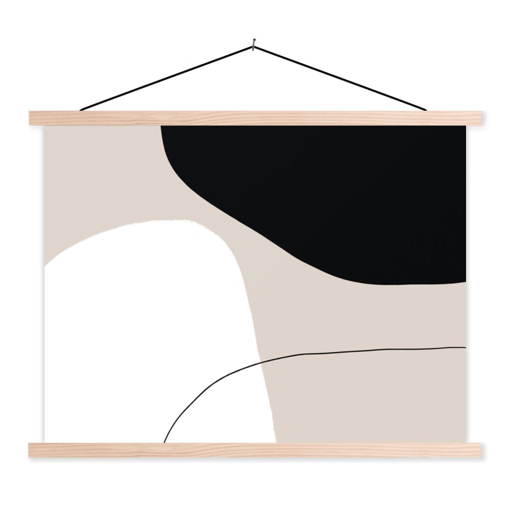 MuchoWow Textilposter Formulare - Abstrakt - Gestaltung 40x30 cm mit holzfarbenen Rahmen - Bilder