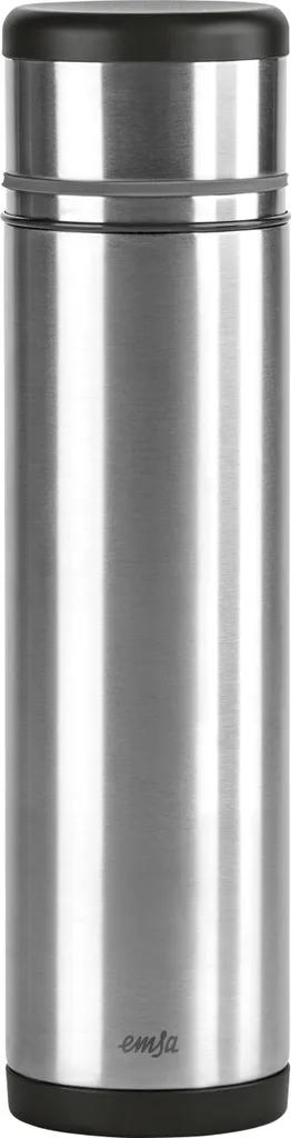 EMSA 509239 Thermos Acciaio Inox 1L - Borraccia Termica Nero Opaco